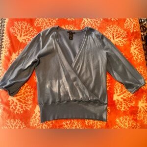 New York & Company Shimmering Blue Blouse